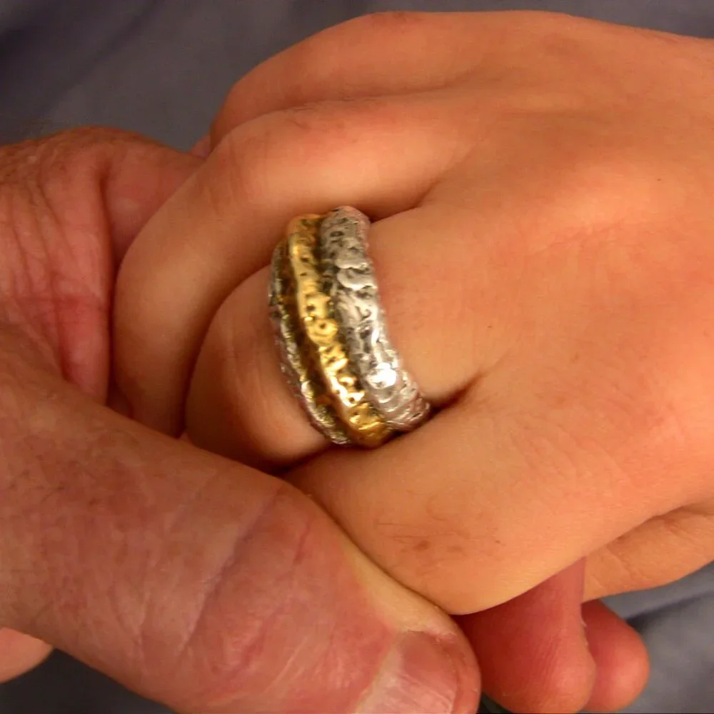 Handmade ring, 24K pure gold and 9999 pure silver - Picture 8 of 9